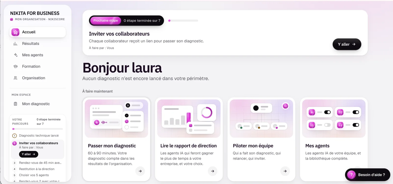 L’espace Nikiscore : diagnostic, rapport de direction, pilotage de l’équipe et agents